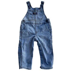 Vintage OshKosh B'Gosh boys Size 12 Months Blue Denim Overalls Jump Suit